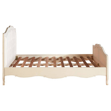 White Kingsize Bed with Buttoned Headboard