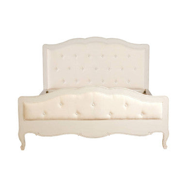 White Kingsize Bed with Buttoned Headboard