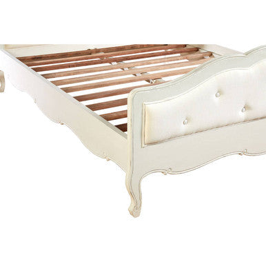 White Kingsize Bed with Buttoned Headboard