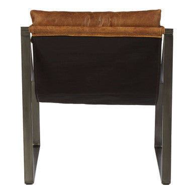 Light Brown Leather Sling Chair