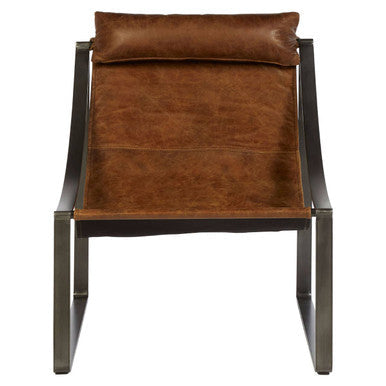 Light Brown Leather Sling Chair