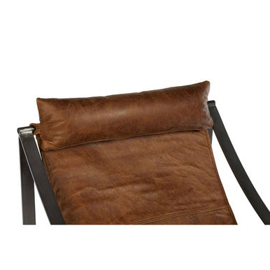 Light Brown Leather Sling Chair