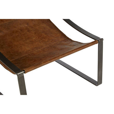 Light Brown Leather Sling Chair