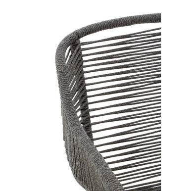 Grey Rope Armchair with Light Wood Legs