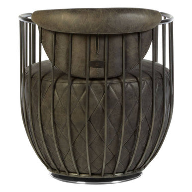 Dark Grey Leather Swivel Chair