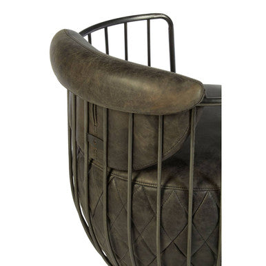 Dark Grey Leather Swivel Chair