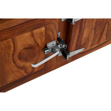 Wood Low Sideboard with Chrome Handles