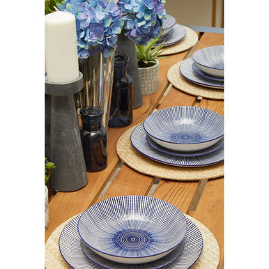 Brown Slatted Teak Wood Dining Table with Nickel Hairpin Legs
