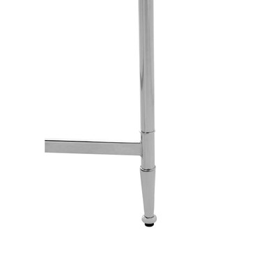 Round Mirrored Glass Top Side Table with Silver Metal Frame