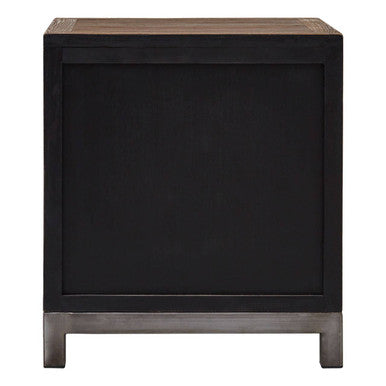Small 2 Door Cabinet in Silver and Brown