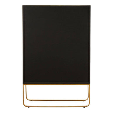 Oak Wood and Brushed Gold Cabinet