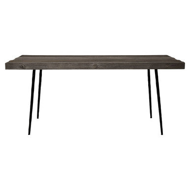 Rustic Oak Rectangular Dining Table with Black Iron Legs