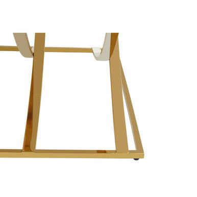 Mirrored Glass Top Coffee Table with Gold Finish Stainless Steel Frame