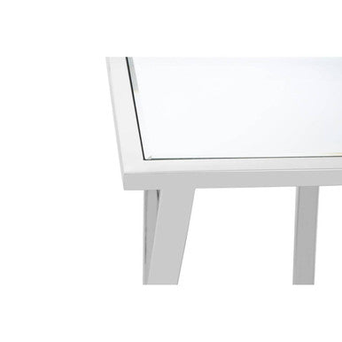 Silver Mirrored Console Table with Chrome Stainless Steel Frame