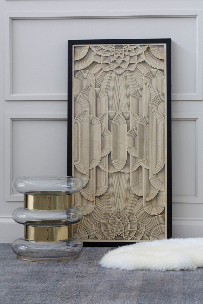 Gold Finish Side Table with Clear Glass Circular Top