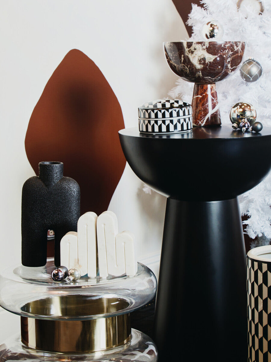 Gold Finish Side Table with Clear Glass Circular Top