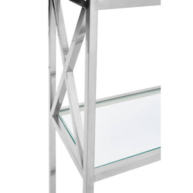 Cross Design 6 Tier Tempered Glass Shelving Unit