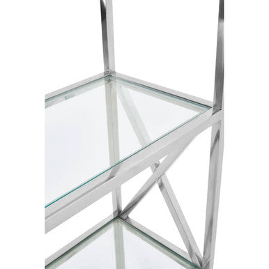 Cross Design 6 Tier Tempered Glass Shelving Unit
