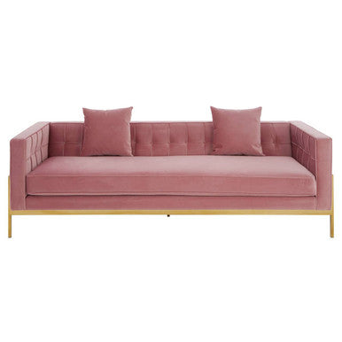 3 Seater Pink Velvet Sofa