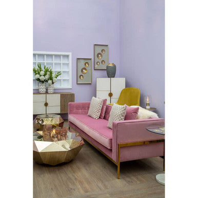 3 Seater Pink Velvet Sofa