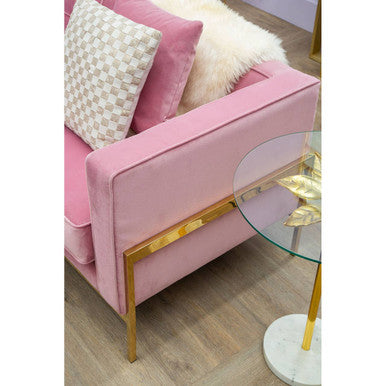 3 Seater Pink Velvet Sofa