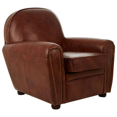 Brown Leather Classic Armchair