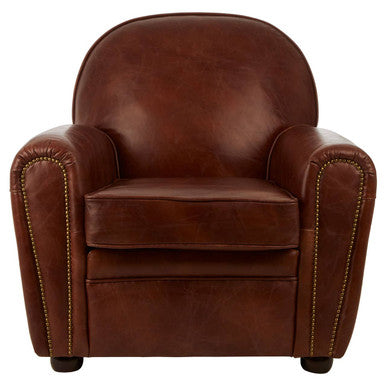 Brown Leather Classic Armchair