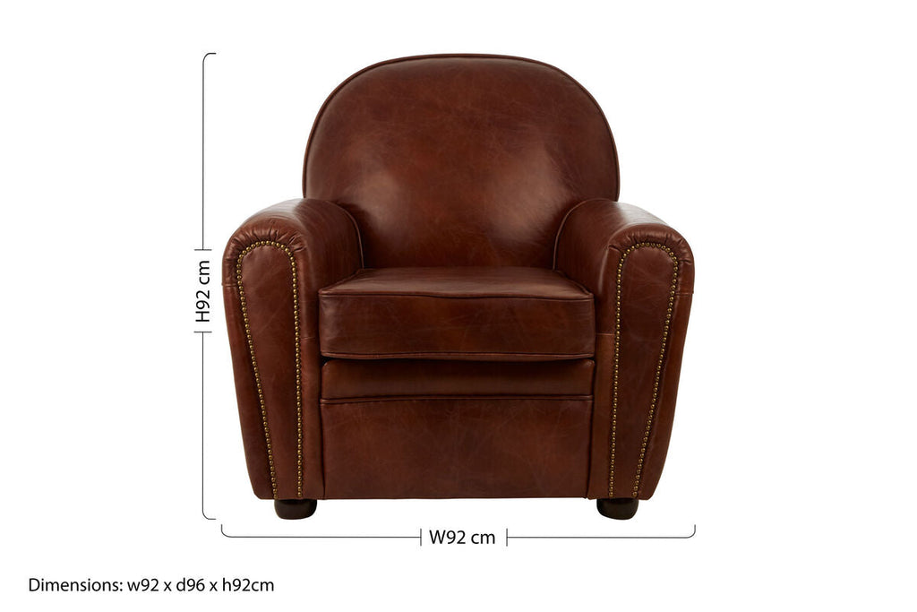 Brown Leather Classic Armchair