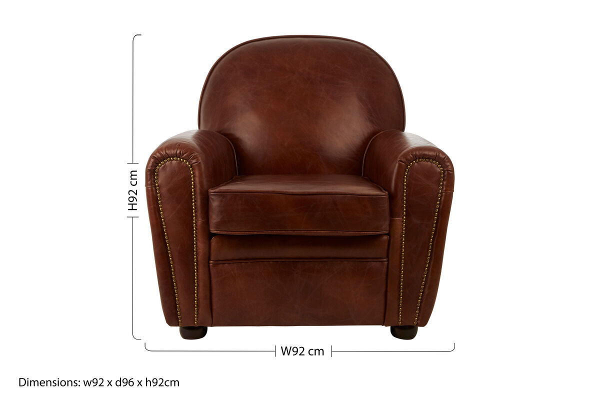 Brown Leather Classic Armchair