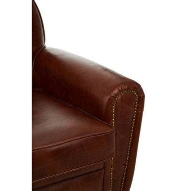 Brown Leather Classic Armchair