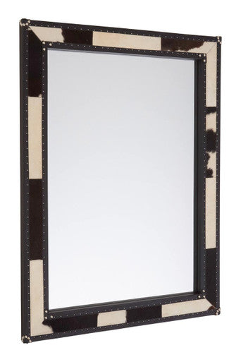 Black and White Cowhide Wall Mirror