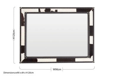 Black and White Cowhide Wall Mirror