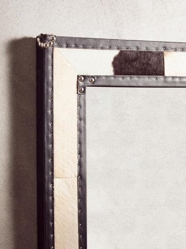Black and White Cowhide Wall Mirror
