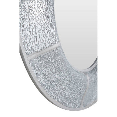 Oval Wall Mirror with Sculpted Silver Frame
