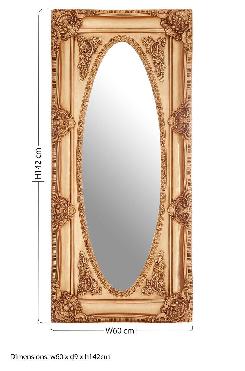 Gold Oval Border Wall Mirror