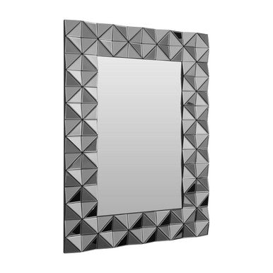 3D Geometric Wall Mirror in Silver