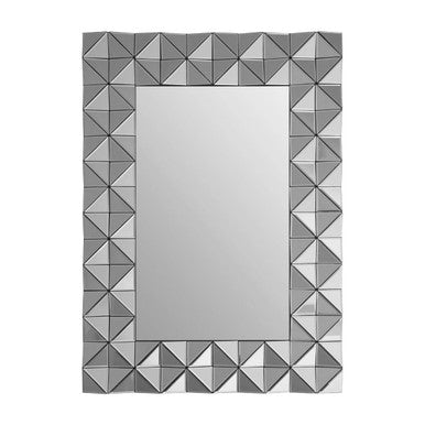 3D Geometric Wall Mirror in Silver