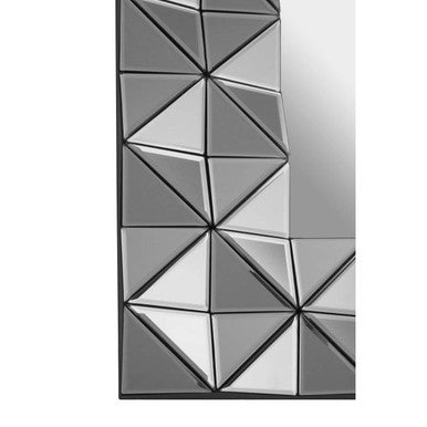 3D Geometric Wall Mirror in Silver