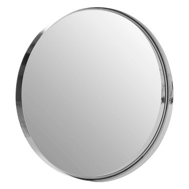 Small Nickel Finish Round Wall Mirror