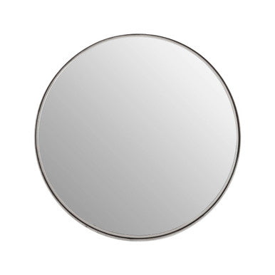 Small Nickel Finish Round Wall Mirror