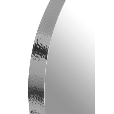 Small Nickel Finish Round Wall Mirror