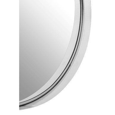 Small Nickel Finish Round Wall Mirror