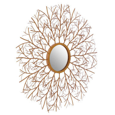 Twig Wall Mirror in Antique Gold