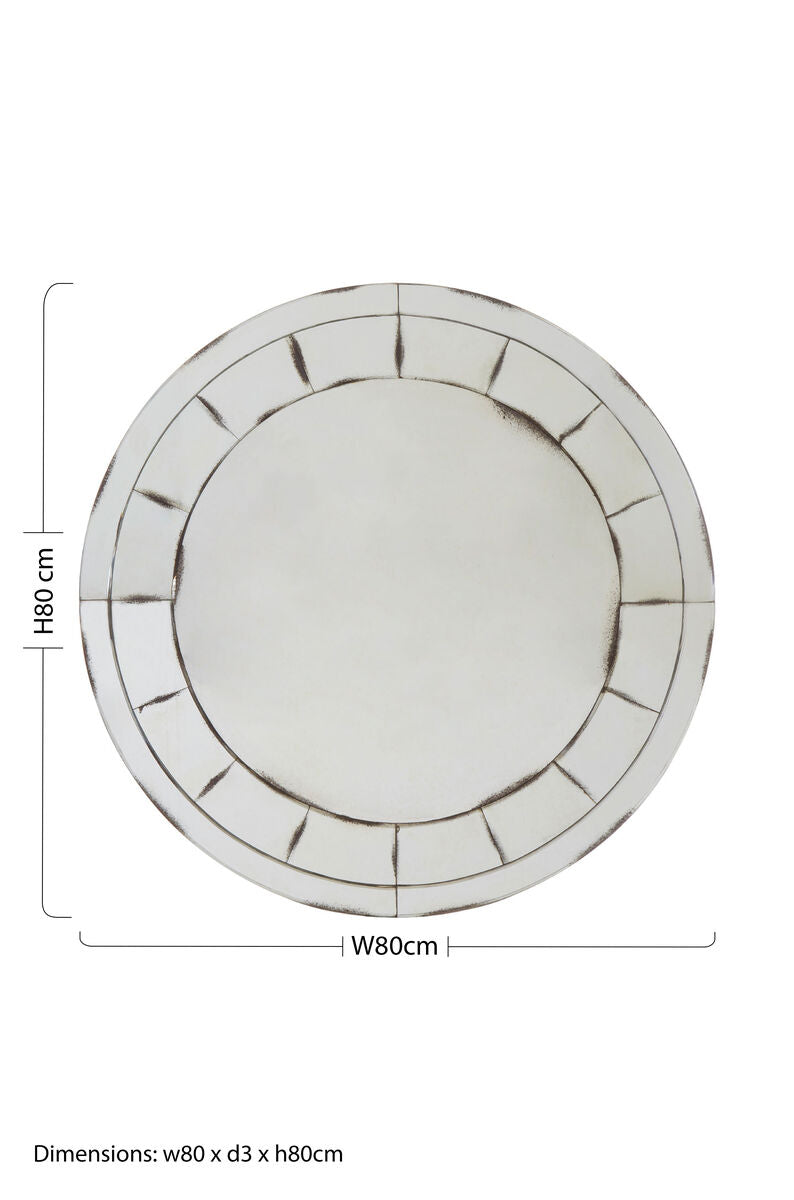 Round Mosaic Effect Wall Mirror
