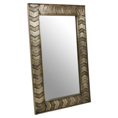 Silver Wall Mirror with Textured Frame