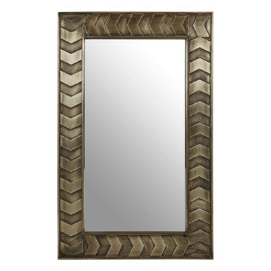 Silver Wall Mirror with Textured Frame