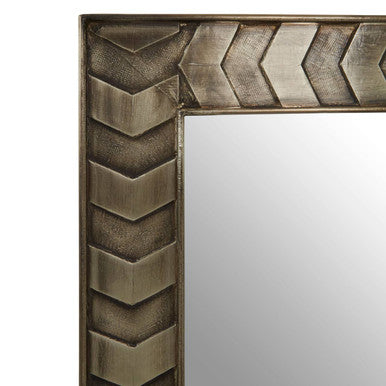 Silver Wall Mirror with Textured Frame