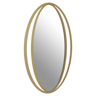 Double Ring Oval Wall Mirror in Soft Gold