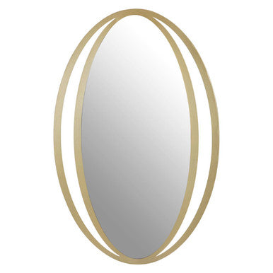 Double Ring Oval Wall Mirror in Soft Gold