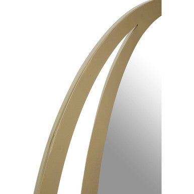 Double Ring Oval Wall Mirror in Soft Gold
